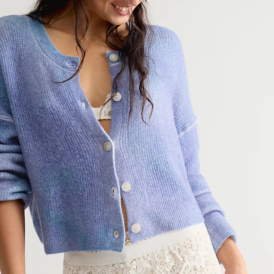 Free People Ottilie Cardi Lilac Combo