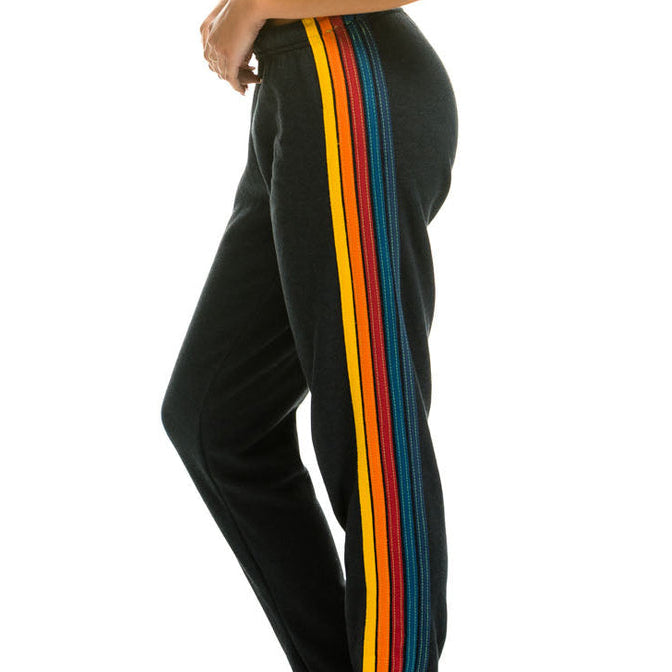 Aviator Nation 5 Stripe Sweatpant - Charcoal