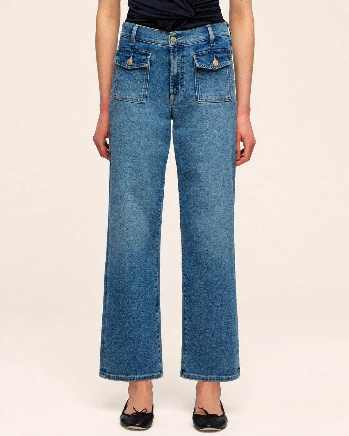 7 For All Mankind Stovepipe Straight Ankle with Patch Pocket by 7 For All Mankind