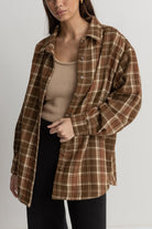 Rhythm Flannel Oversized Shirt Chocolate