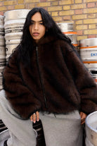 BDG Reversible Fur Jacket Brown