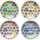 Danica Jubilee Pansy Appetizer Plates Set of 4 Assorted