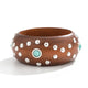 Dipped Shop Punk Style Studded Wooden Wide Bracelet by Dipped Shop