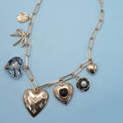 JOSSLYN by Wall to Wall Charm Necklace-Lace Heart Flower Locket Charms | 80N91817