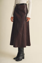Mustard Seed Asymmetric Seam Coated Knit Skirt by Mustard Seed
