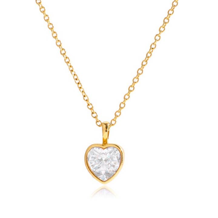JOSSLYN by Wall to Wall 18K Stainless Steel Tarnish Free Heart Necklace | 40NK9675