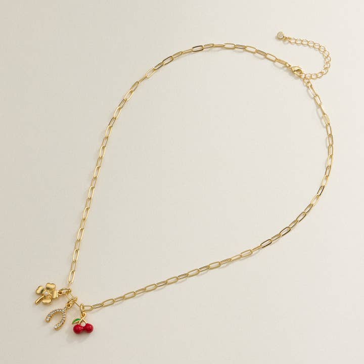 Lilla Haven Lucky Charm Trio Necklace - 18K Gold