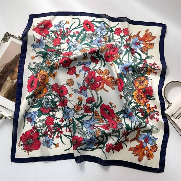 JOSSLYN by Wall to Wall Large Floral Print Bandana Scarf | 40SC651