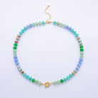 Aim Eternal 18K Gold Filled Colorful Candy Gemstone Rondelle Bead Chain Necklace 17.5 Inch with Extender by Aim Eternal