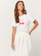 PROJECT SOCIAL T Double Cherries Baby Tee - White