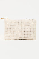 GOLDEN Verenice Leather Basket Weave Hand Bag Ivory