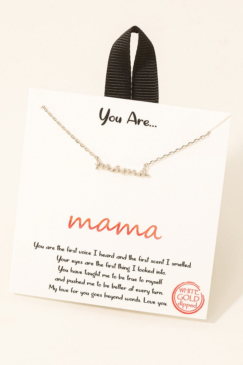 GOLDEN You Are Mama - Gold Dipped Mama Pendant Necklace