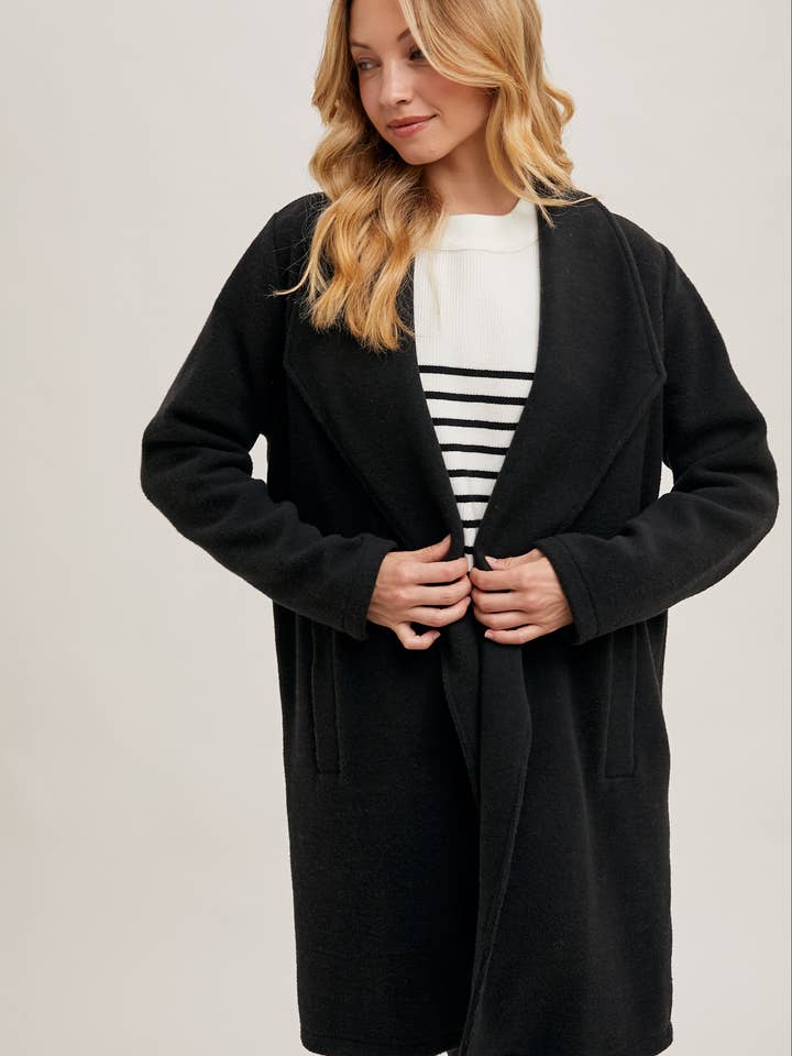 Bluivy Open Front Knit Coat Jacket