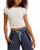 Free People Wait A Minute Baby Tee Oatmeal