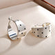 YAZ. Retro Polka Dots C-Shape Hoop Earring Silver