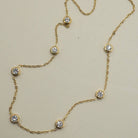 JOSSLYN by Wall to Wall 18K Stainless Steel Tarnish Free Rhinestone Necklace Gold -  40NK9543