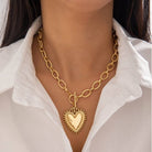 JOSSLYN by Wall to Wall Spiked Heart Chunky Chain Toggle Necklace | 40NK9575