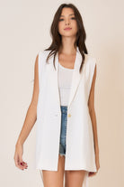 GOLDEN Pomeline Single Button Blazer Vest with Open Side Seams