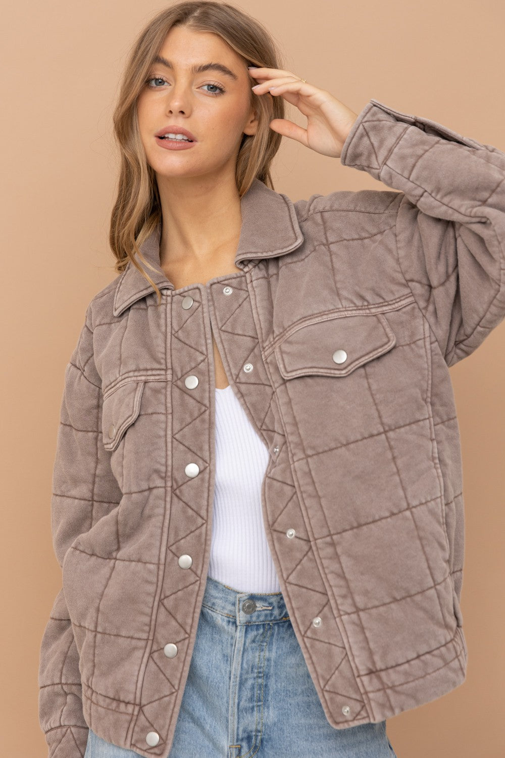 GOLDEN Heloise Stone Washed Quilted Jacket