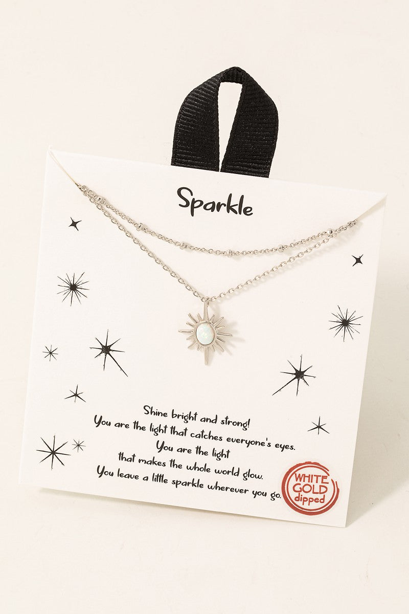 GOLDEN Eponine Gold Dipped Opal Star Pendant Necklace