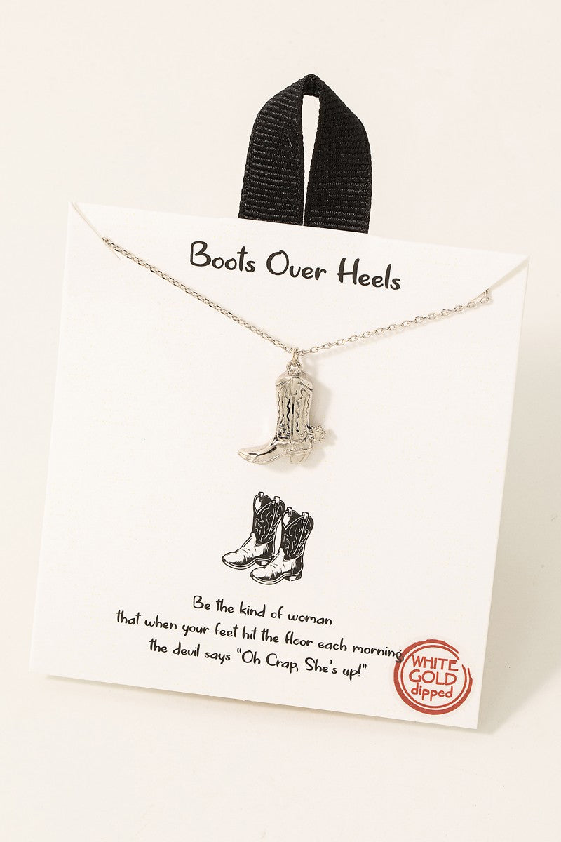 GOLDEN Roux Gold Dipped Western Cowboy Boots Pendant Necklace