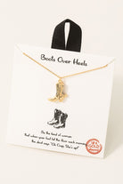 GOLDEN Roux Gold Dipped Western Cowboy Boots Pendant Necklace