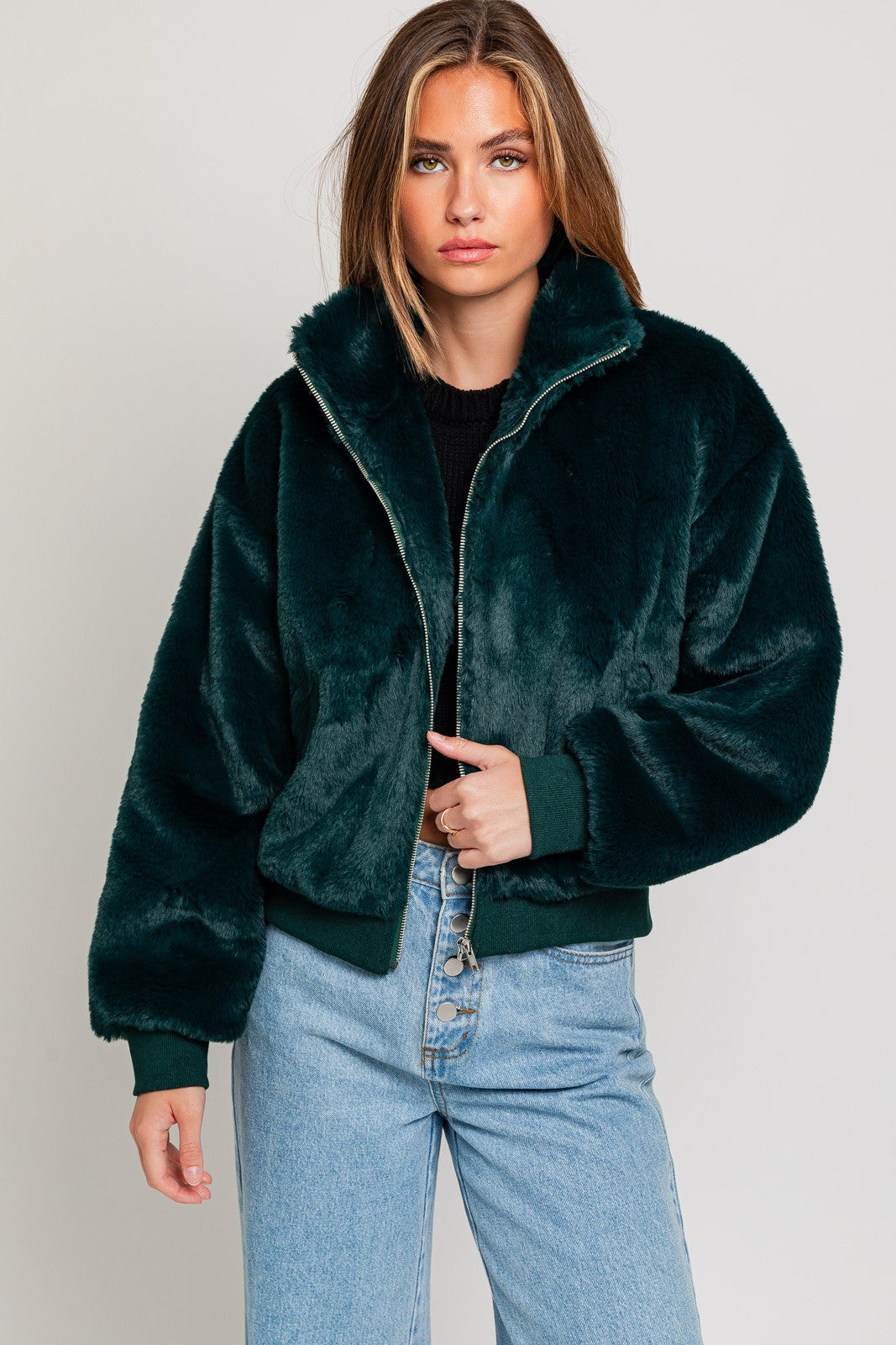 GOLDEN Gloria Faux Fur Jacket