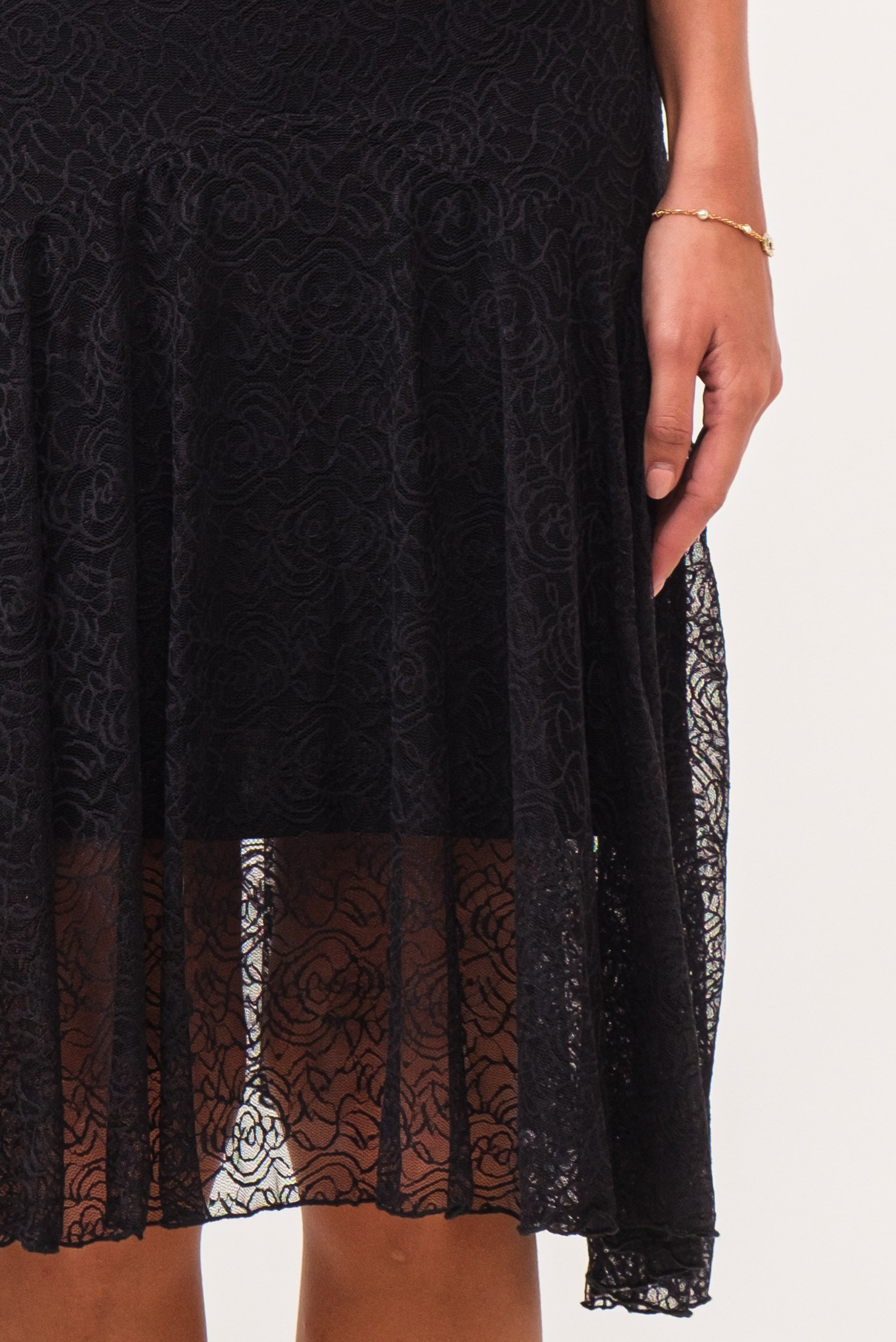GOLDEN Bethel Lace Flared Midi Skirt – Golden