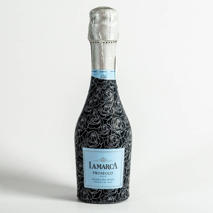 Beau Bottles Mini Prosecco Bottle Wrap - 6 Pack Black and White Roses