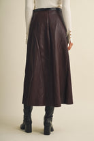Mustard Seed Asymmetric Seam Coated Knit Skirt by Mustard Seed