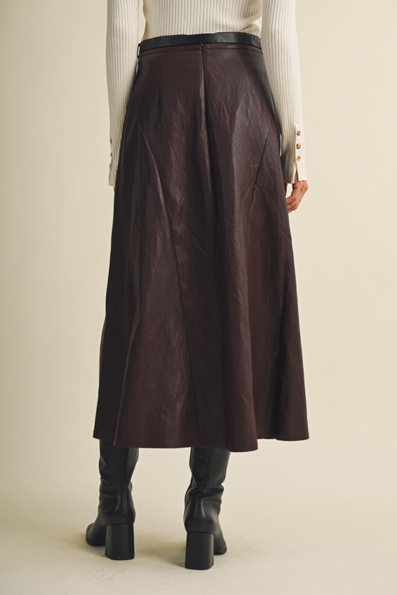 Mustard Seed Asymmetric Seam Coated Knit Skirt by Mustard Seed