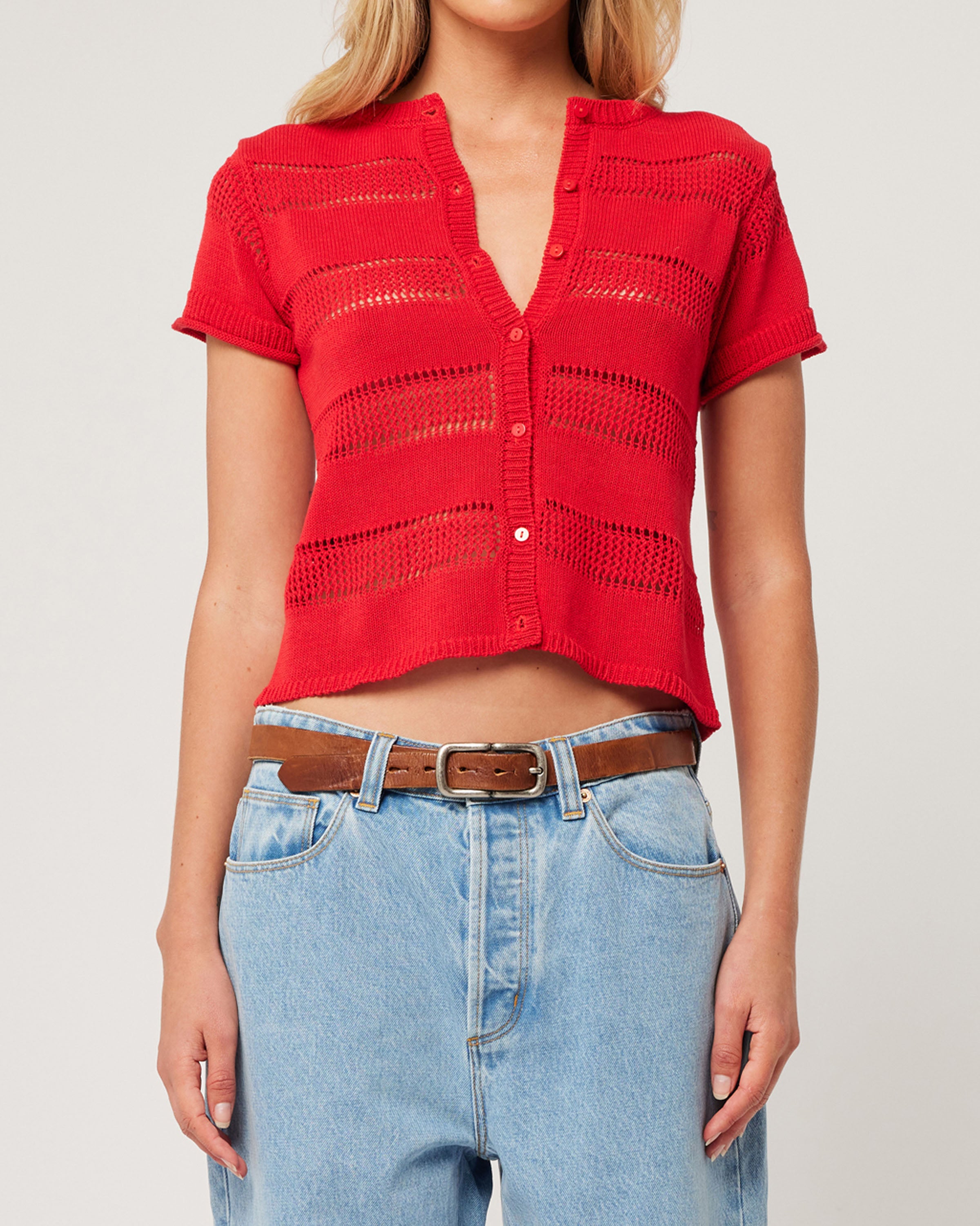 Rolla's Isla Knit Top Red