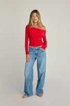 Sunday Ritual Angelica Long Sleeve Top in Red
