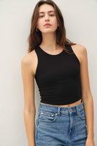 GOLDEN Jane High Neck Jersey Tank - Black