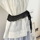 Dipped Shop Minimalist Polka Dots Ruffled Edges Silk Scarf by Dipped Shop