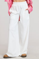 GOLDEN Vanessa Wide Leg Cotton Jogger Sweatpants Ivory