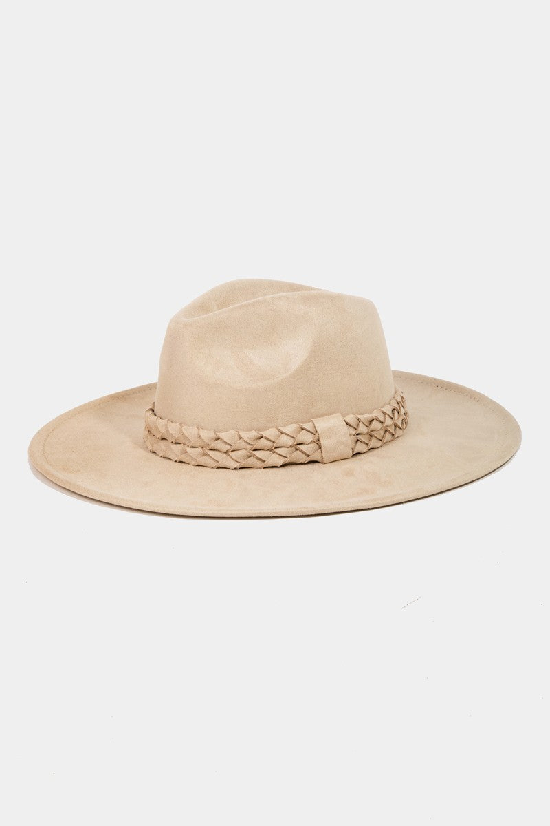 GOLDEN Double Rope Braid Fedora Hat Camel