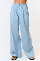 GOLDEN Briana Gingham Check Pant Blue White