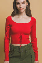 GOLDEN Tabitha Long Sleeve Top Red