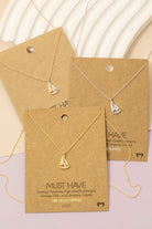GOLDEN Gold Dipped Cz Pave Sailboat Pendant Necklace