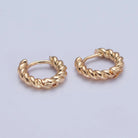 Aim Eternal 24K Gold Filled 12.5x11.5mm Mini Croissant Twist Huggie Hoop - Gold