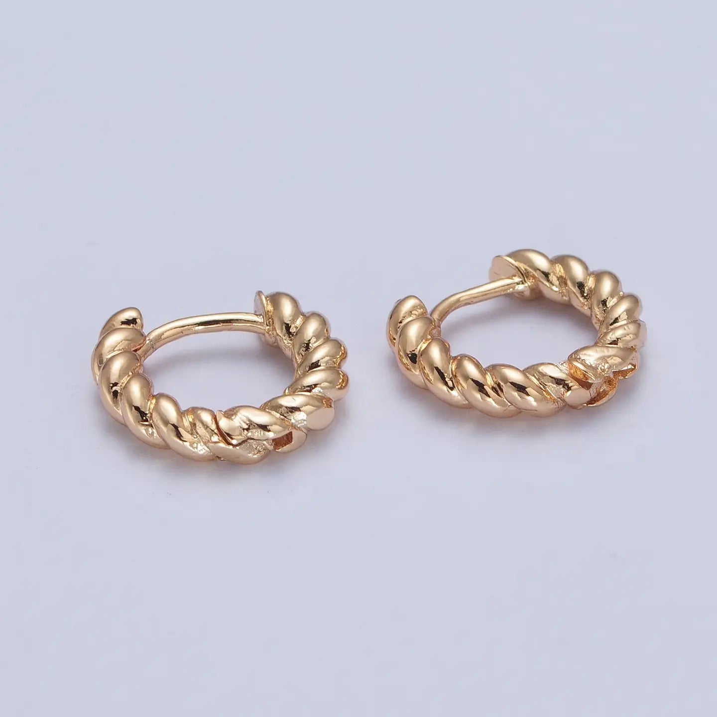 Aim Eternal 24K Gold Filled 12.5x11.5mm Mini Croissant Twist Huggie Hoop - Gold