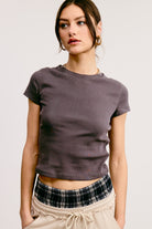 SJG Sara Solid Tee Charcoal