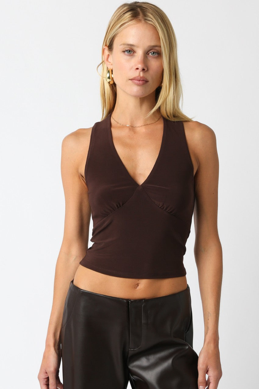 GOLDEN Tricia Top Chocolate Brown