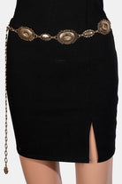 GOLDEN Joelle Mixed Intricate Concho Chain Belt