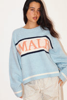GOLDEN Capucine Amalfi Long-Sleeve Knit Sweater Soft Blue