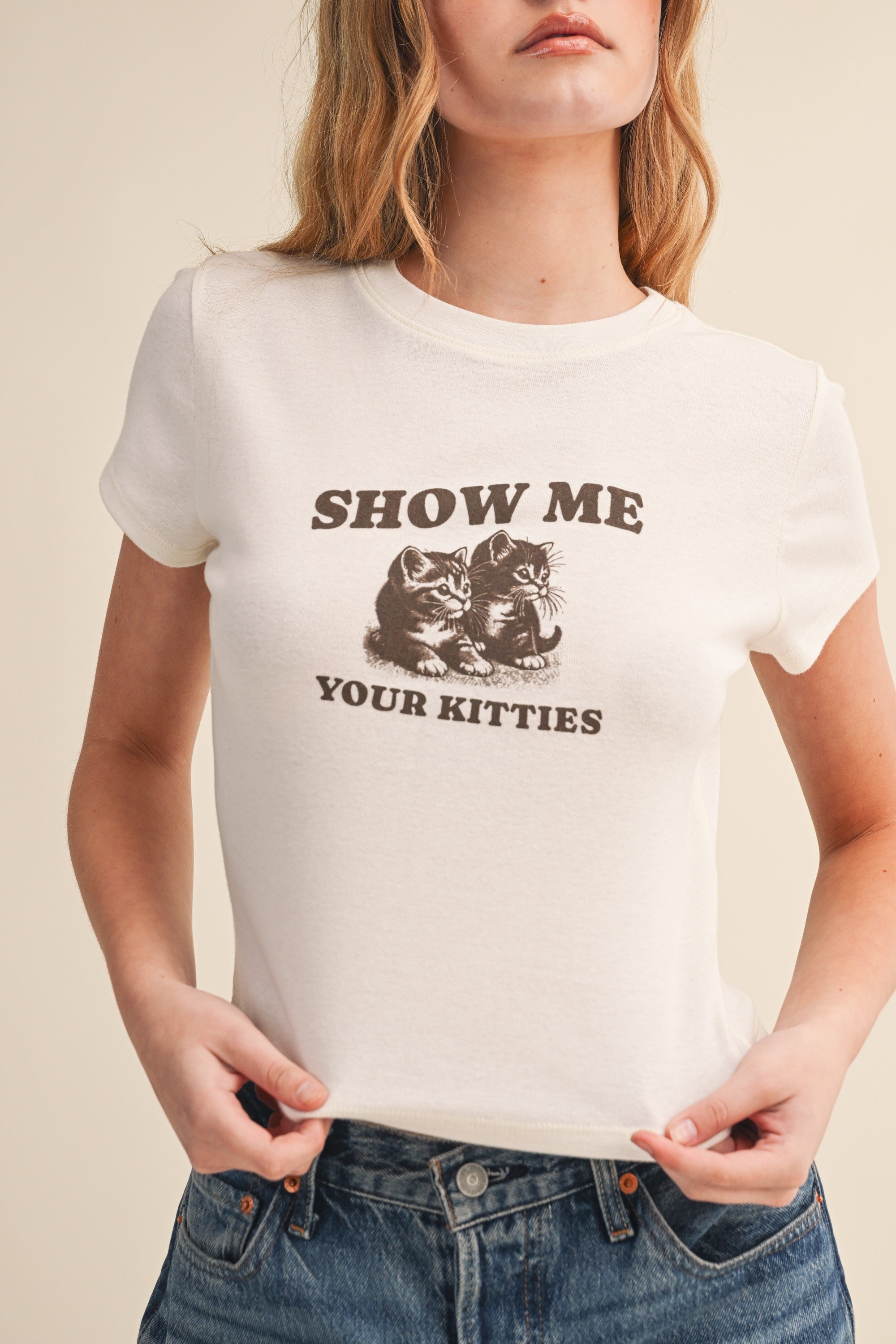 GOLDEN Ophelia Show Me Your Kitties Baby Tee