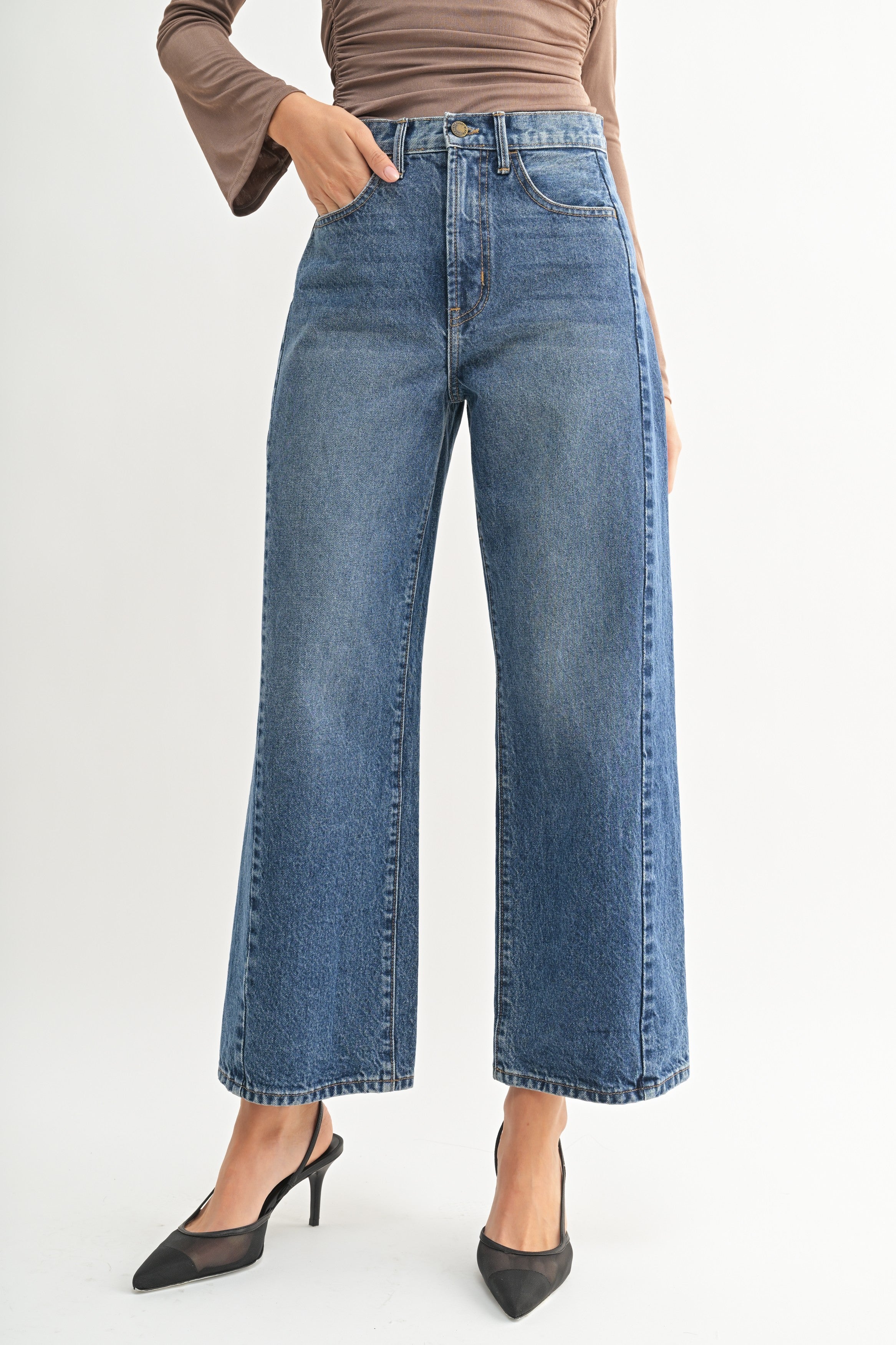 SJG Anneliese Barrel Jean Twist in Dark Denim