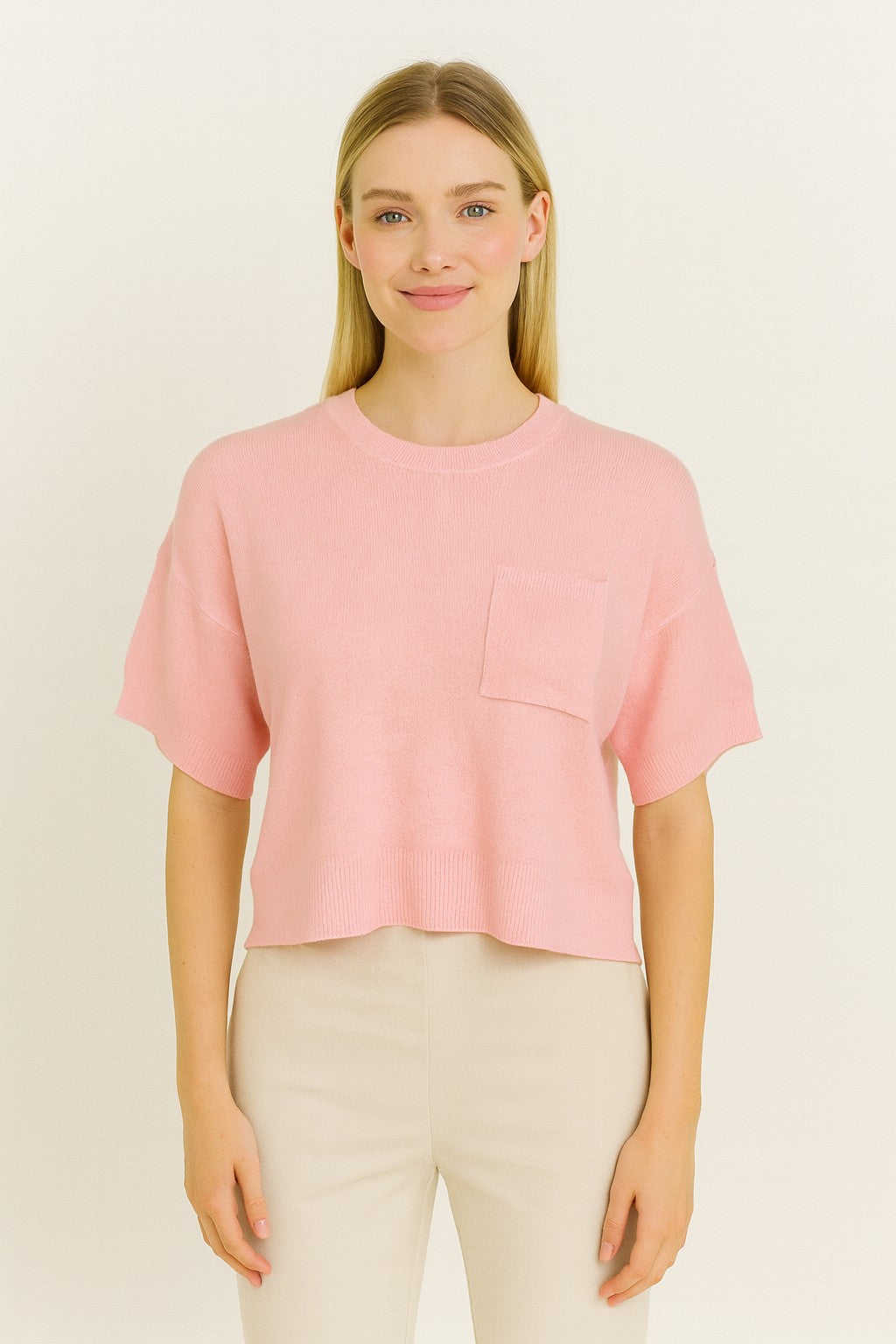 GOLDEN Celestial T-shirt With Breast Pocket Heather Carnation