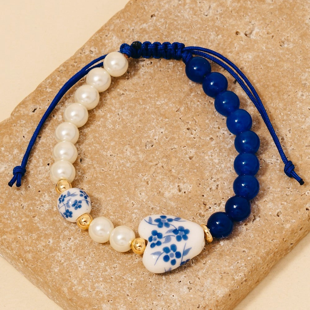 GOLDEN Vayda Bead Link Heart Bracelet - 10.5 Inch